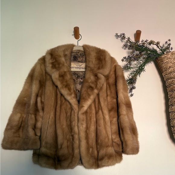 John Bavelock Furs Boston Jackets & Blazers - Vintage Luxury 1950's Custom- Made Blonde Mink Coat/ Jacket